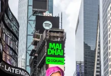 Spotify features Tharparkar artist Mai Dhai on Times Square as the EQUAL PK ambassador for June 2024 Tharparkar