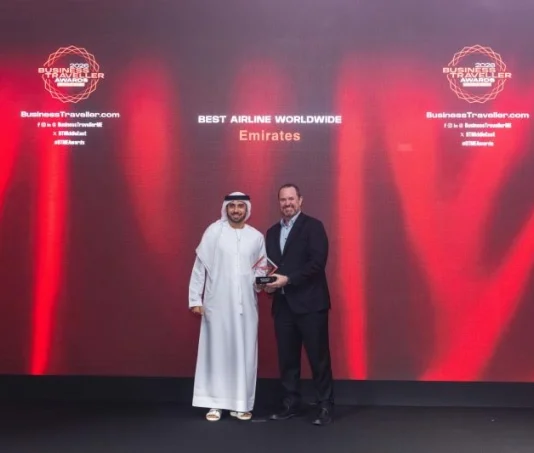 Emirates clinches Best Airline Worldwide at the 2026 Business Traveller Middle East Awards Emirates