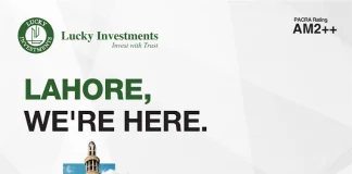 LUCKY INVESTMENTS EXPANDS ITS NATIONWIDE PRESENCE, OPENS NEW BRANCH IN LAHORE Lucky Investment